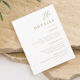 ゴールド エレガント カリグラフィー ウェディング 詳細 エンクロージャーカード