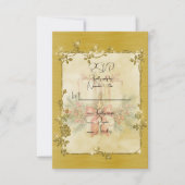 ゴールド エレガント キラキラ フレーム 出欠カード (正面)