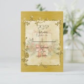 ゴールド エレガント キラキラ フレーム 出欠カード (スタンド正面)