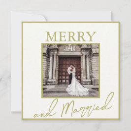 ゴールド エレガント クリスマス 結婚 2枚の写真 サンキューカード