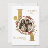 ゴールド エレガント ジョイ フォト ウィズ メッセージ クリスマス (正面)