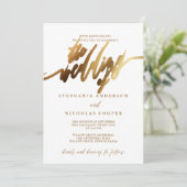 ゴールド エレガント スクリプト 招待状 (スタンド正面)