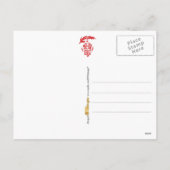 ゴールド・エンボス加工の星の中のキリストの降誕図 シーズンポストカード (裏面)