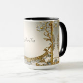 ゴールド オルネイト ホワイト フローラル マグ (正面右)