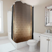 ゴールド オン ゴールド / ブラック トリム シャワー カーテン (インサイチュ)