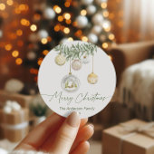 ゴールド オーナメント グリーン クリスマス ラウンドシール
