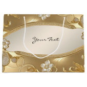 ゴールド オーナメント フラワー ギフトバッグ (正面)