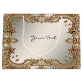 ゴールド オーナメント フレーム ギフト バッグ ラージペーパーバッグ (正面)