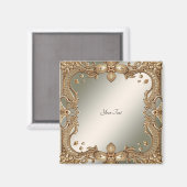 ゴールド オーナメント フレーム マグネット (正面/裏面)