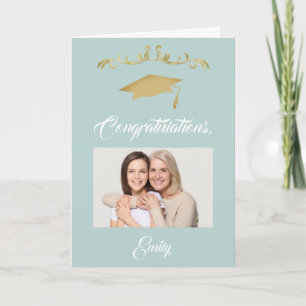 ゴールド オーナメント 卒業おめでとう フォト カード