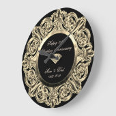 ゴールド オーナメント 25周年記念 ラージ壁時計 (傾斜)