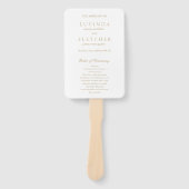 ゴールド オールドマネー エレガント ウェディングプログラム ハンドファン (正面)