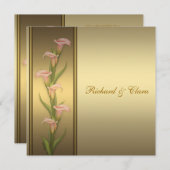 ゴールド カラー リリー 50周年 ゴールデンアニバーサリー 招待状 (正面/裏面)