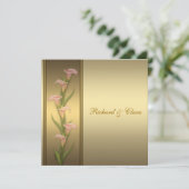 ゴールド カラー リリー 50周年 ゴールデンアニバーサリー 招待状 (スタンド正面)