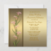 ゴールド カラー リリー 50周年 ゴールデンアニバーサリー 招待状 (裏面)