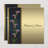 ゴールド カラー リリー 50周年 ゴールデン アニバーサリー 招待状 (正面/裏面)