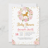 ゴールド カルーセル ベビーシャワー 招待状 (正面)