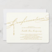 ゴールド クラシック スクリプト ロザリオ 確認 宗教 招待状 (正面)