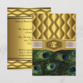 ゴールド クラシック ペコの誕生日招待状 招待状 (正面/裏面)