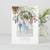ゴールド クリストが生まれた 宗教的なクリスマスカード シーズンカード (スタンド正面)