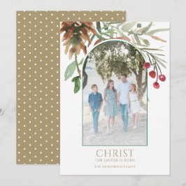 ゴールド クリストは生まれた 宗教的なクリスマスカード シーズンカード