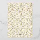 ゴールド クリスマス ウィンドウ フォイル ホリデー カード (裏面)