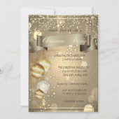 ゴールド, クリスマス ボール  カンパニー クリスマス パーティー 招待状 (正面)