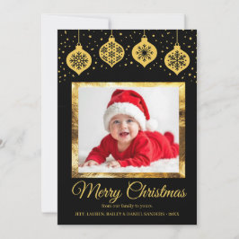 ゴールド クリスマス 写真 ホリデーカード