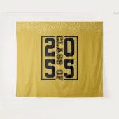 ゴールド グラデュエーション クラス オブ スポーティ タイポグラフィ タペストリー (正面(横))