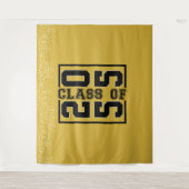ゴールド グラデュエーション クラス オブ スポーティ タイポグラフィ タペストリー (正面)