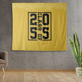 ゴールド グラデュエーション クラス オブ スポーティ タイポグラフィ タペストリー