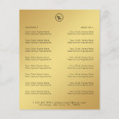 ゴールド グラデーション レストラン カフェ テイクアウト メニュー & ロゴ (裏面)