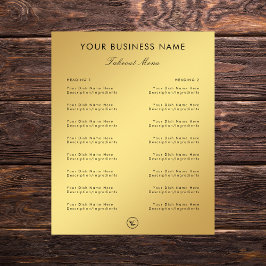 ゴールド グラデーション レストラン カフェ テイクアウト メニュー & ロゴ