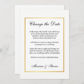 ゴールド グラマーフレーム イベント 変更日 招待状 (正面/裏面)