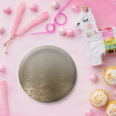 ゴールド グラム ギルド ブラシ モダン エレガンス ペーパープレート (パーティー)