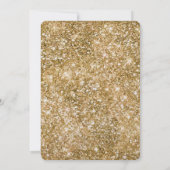 ゴールド グラム グリッター ストライプ 誕生日 招待状 (裏面)