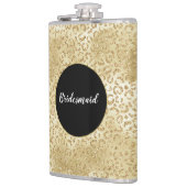 ゴールド グラム グリッター レオパード プリント フラスク (左)