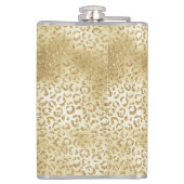 ゴールド グラム グリッター レオパード プリント フラスク (裏面)
