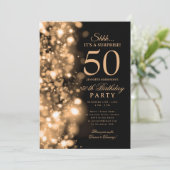 ゴールド グラム サプライズ 50歳の誕生日パーティー 招待状 (スタンド正面)