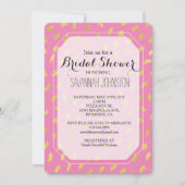 ゴールド グラム ピンク アブストラクト ブライダル シャワー 招待状 (正面)