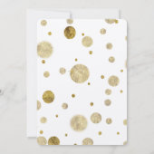ゴールド グラム ボケ コンフェッティ ドット ウェディング 招待状 (裏面)