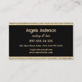 ゴールド グリッタリー フォイル グラマラス ビューティー サロン 予約カード (裏面)