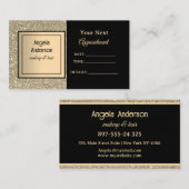 ゴールド グリッタリー フォイル グラマラス ビューティー サロン 予約カード (正面/裏面)