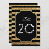 ゴールド グリッター アートデコ 1920年代 テーブルナンバー (正面/裏面)