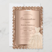 ゴールド グリッター カッパー メタリック エレガント キンセアニエラ 招待状 (正面)