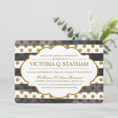 ゴールド グリッター グラマラス ブライダル シャワー パーティー 招待状 (スタンド正面)