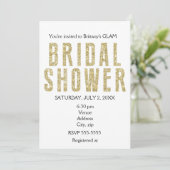 ゴールド グリッター グリッツィー グラム ブライダル シャワー 招待状 (スタンド正面)