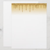 ゴールド グリッター ゴールド オンブレ 便箋 レターヘッド (正面/裏面)