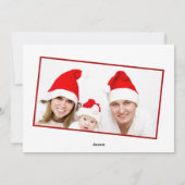 ゴールド グリッター スクリプト クリスマス フォト グリーティング カード (裏面)