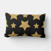 ゴールド グリッター スター エレガントでおしゃれ ランバークッション (正面)